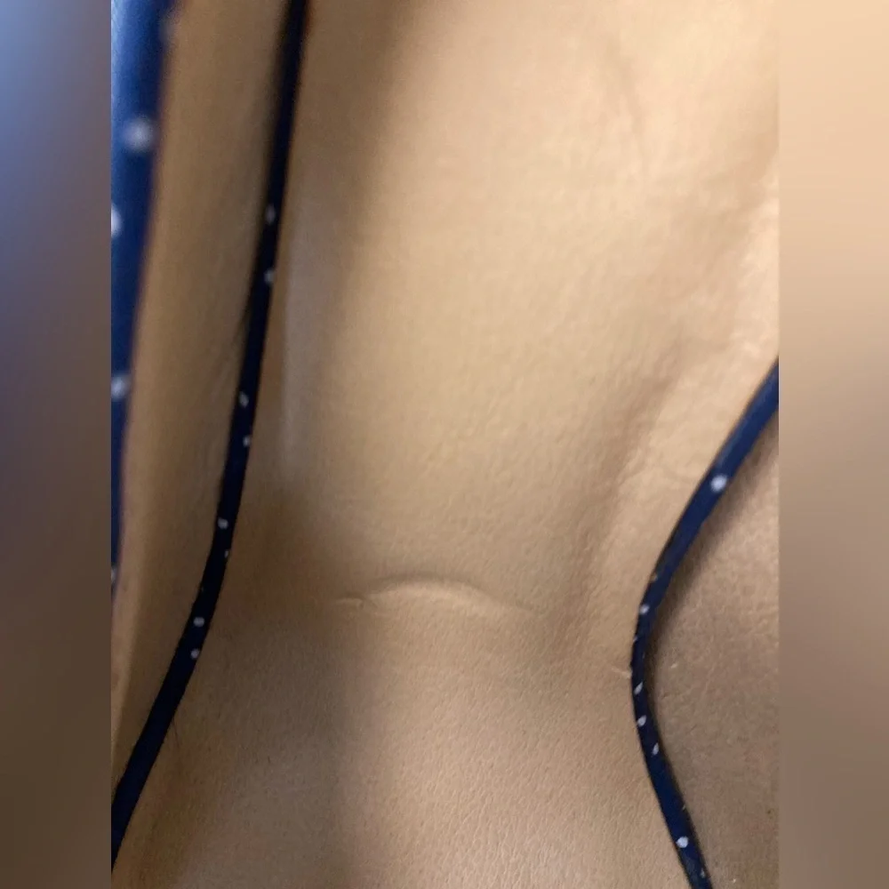 Not Rated Linen Red White and Blue Peep Toe Heels- Size 7.5